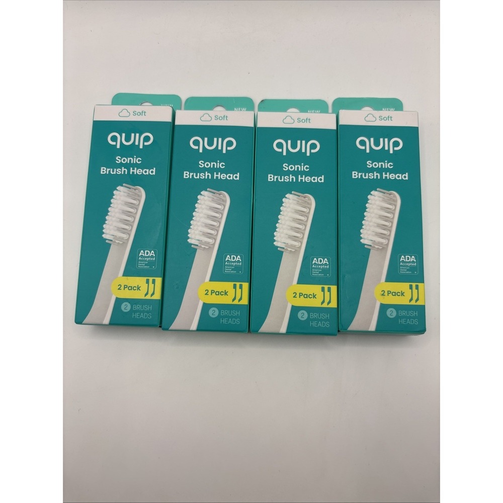 8 QUIP Sonic Replacement Brush Heads Refills Refill Compact 4 x 2 Pack